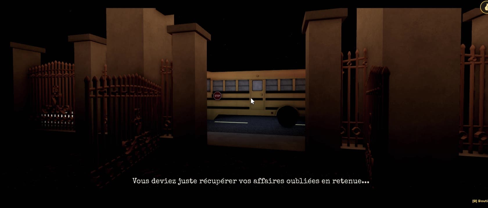 Le bus derrière la grille