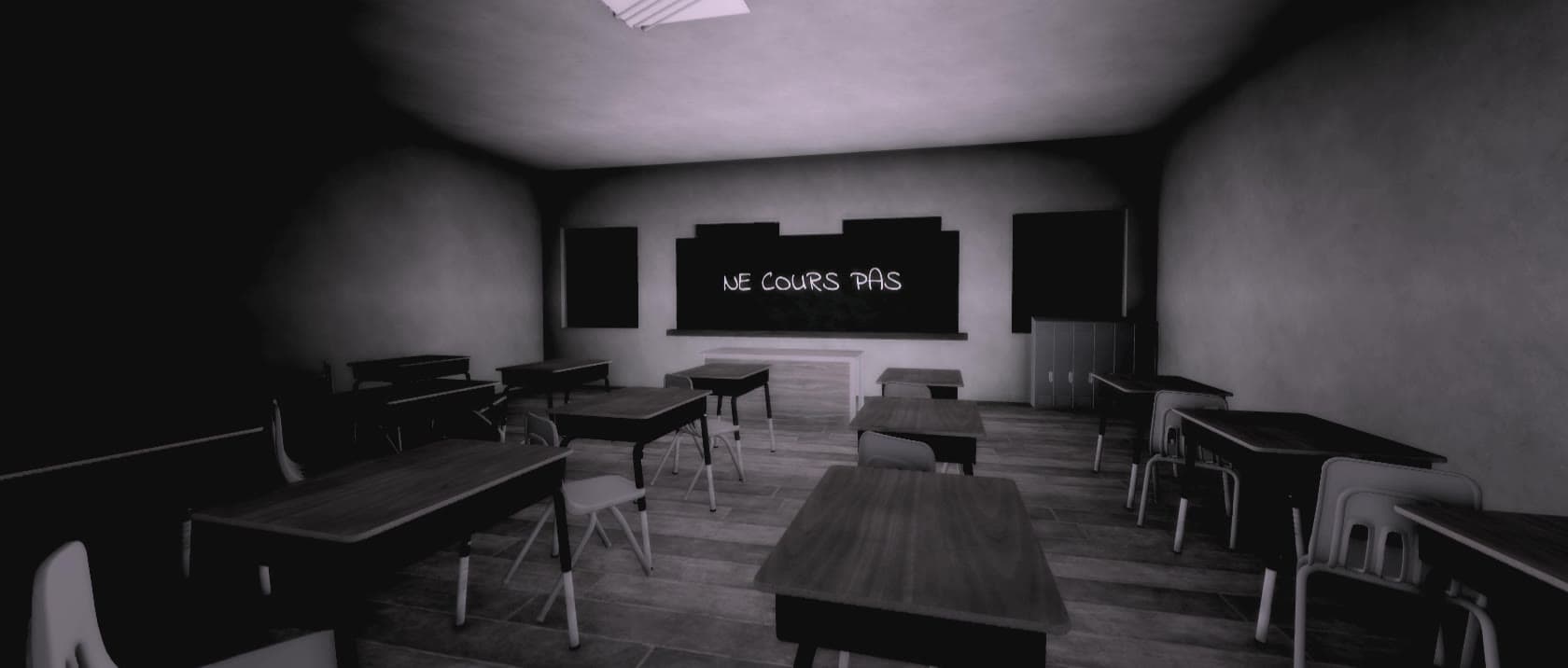 Tableau noir : « Ne cours pas »